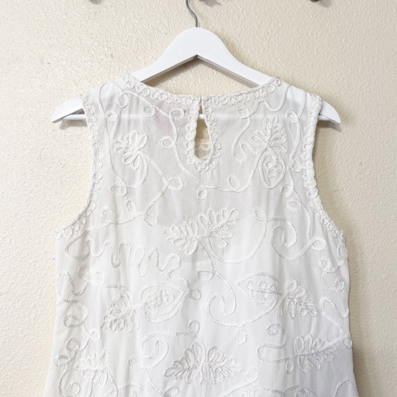 NEW (NWOT) Show Me Your Mumu Cyrus Mini Appliqué Embroidered Dress, White Fringe - Picture 8 of 8